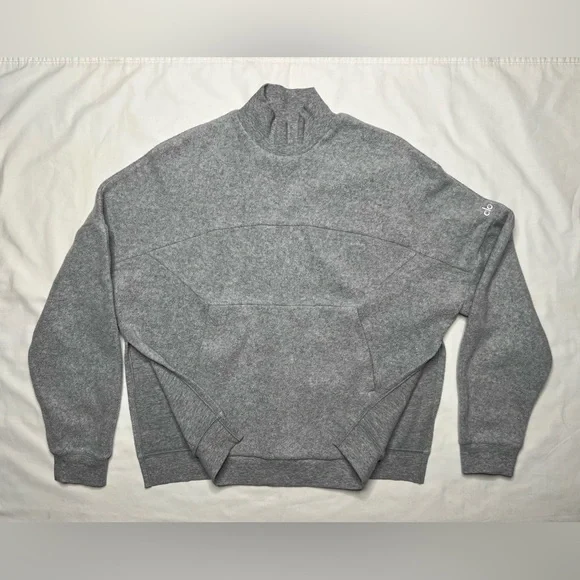 Alo Yoga Women's segment pullover Fleece sweatshirt - Dove Grey - S. - Picture 14 of 16